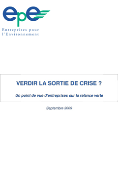 &amp;amp;quot;Verdir la sortie de crise ? Un point de vue d&#039;entreprises sur la relance verte&amp;amp;quot; - septembre 2009