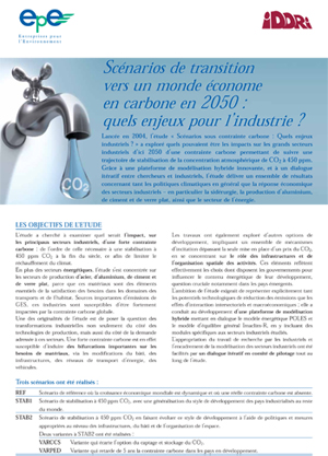 Etude FONDDRI (EpE-Iddri) &amp;amp;quot;Scénarios de transition vers un monde économe en carbone en 2050 : quels enjeux pour l’industrie ?&amp;amp;quot; Résultats: résumé et rapport complet - 2008-2009