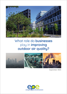 What role do businesses play in improving outdoor air quality?